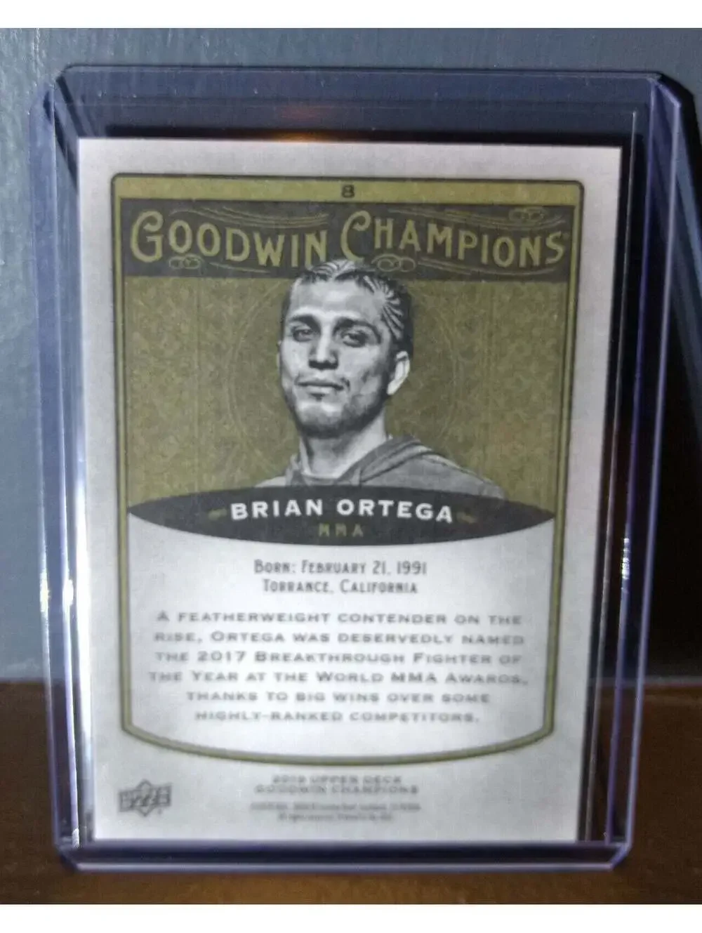 2019 Upper Deck Goodwin Champions Brian Ortega #8 Mixed Martial Arts Card